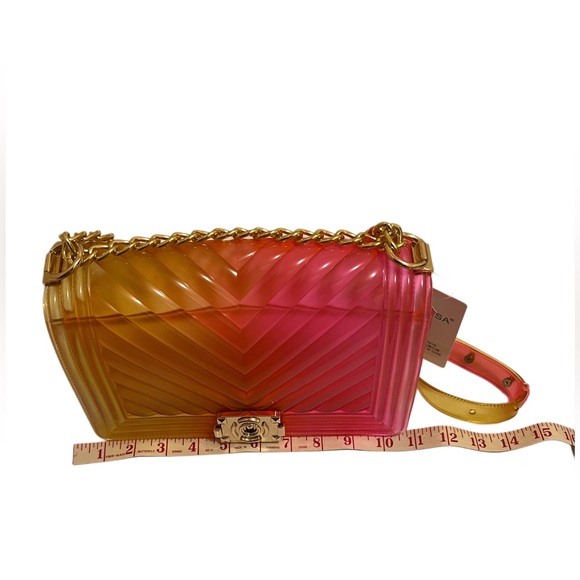 Caleesa Gradient Pink and Orange Jelly crossbody/shoulder Bag - Picture 9 of 11